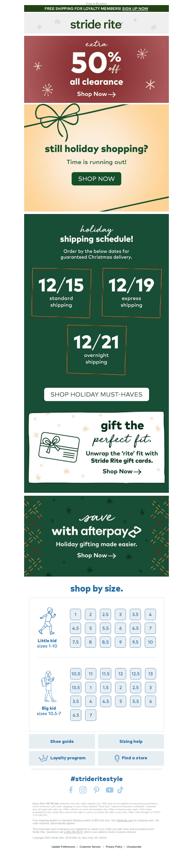 Stride Rite email from Tue, Dec 5, 2023
