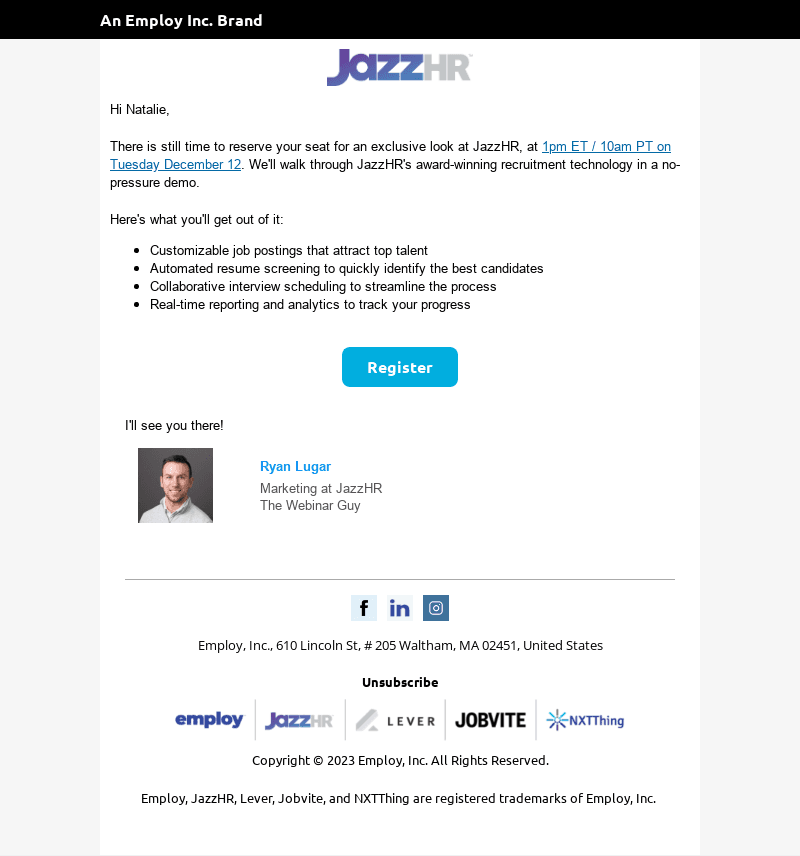 JazzHR email from Tue, Dec 5, 2023