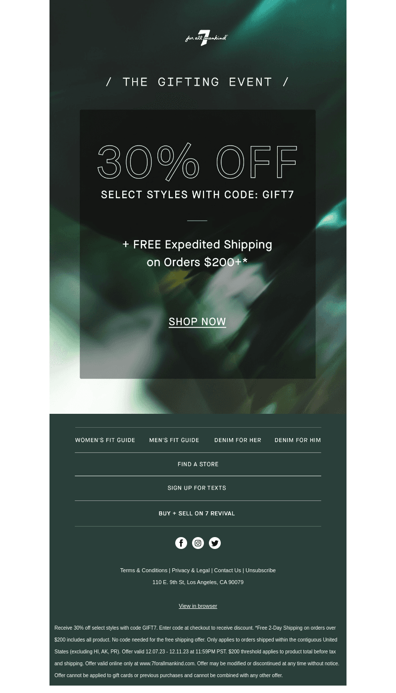 THE GIFTING EVENT: 30% OFF SELECT STYLES