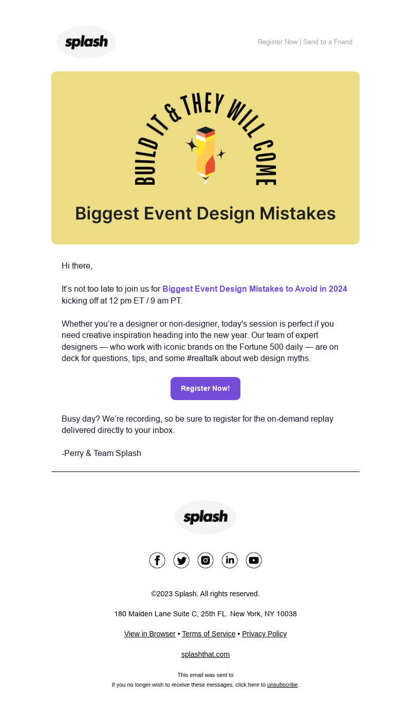 Last Chance: Biggest Event Design Mistakes Webinar