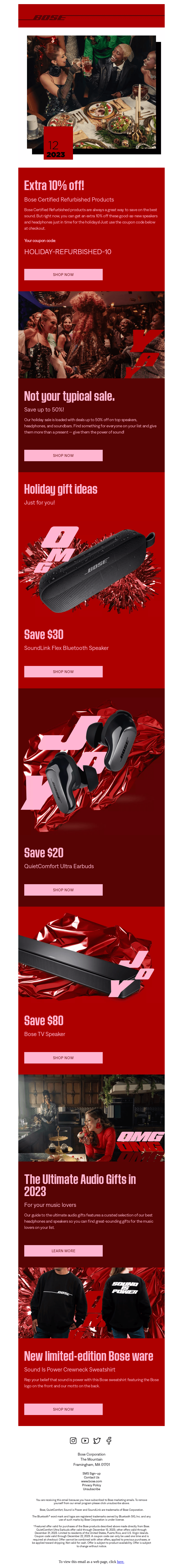Bose email from Fri, Dec 8, 2023