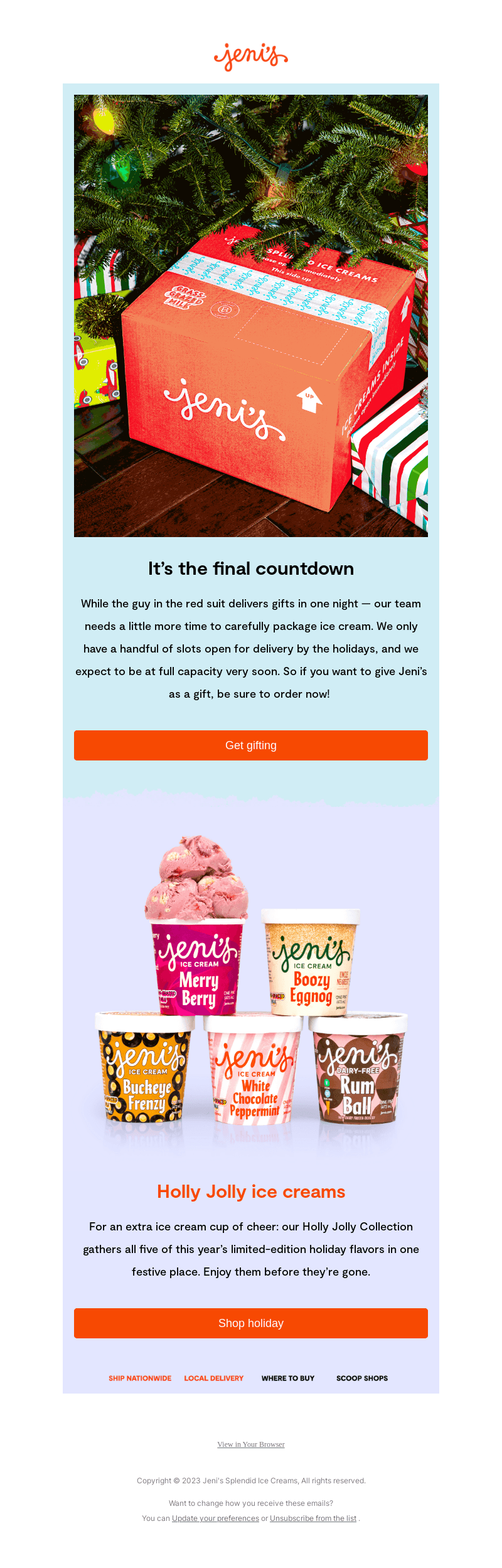 LAST CALL for holiday delivery!