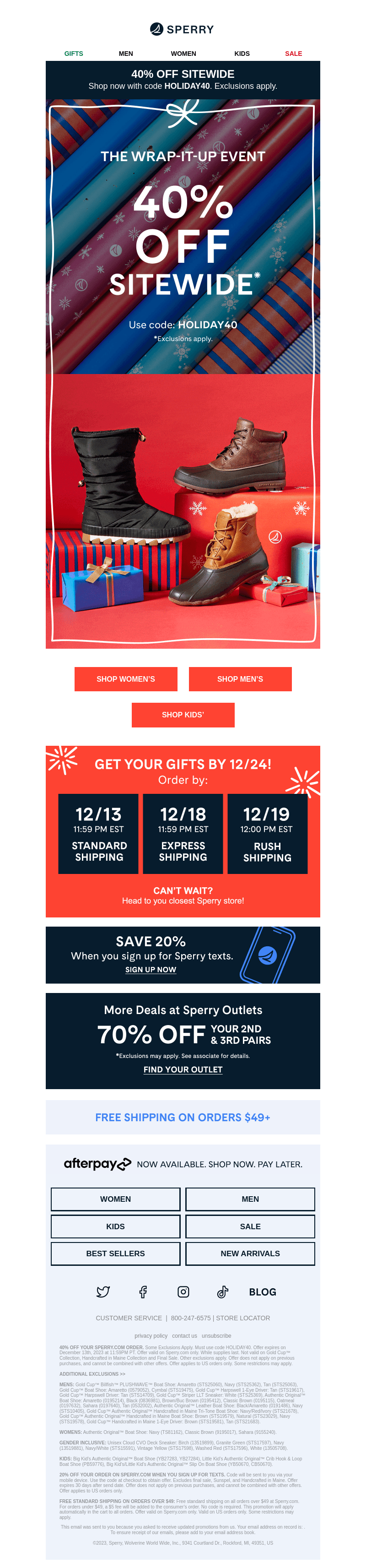 Here's your chance for 40% off sitewide!