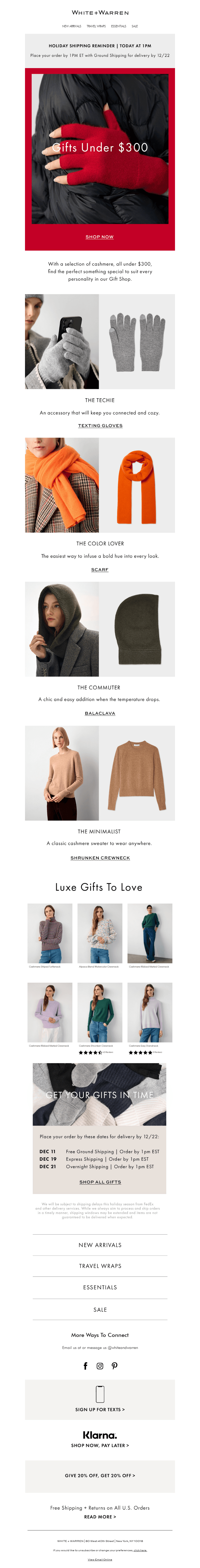 Cashmere Gifts Under $300