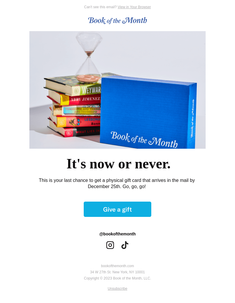 Book of the Month email from Mon, Dec 11, 2023