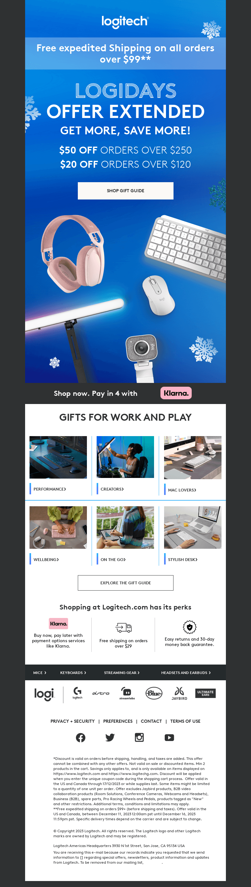 Logitech email from Mon, Dec 11, 2023