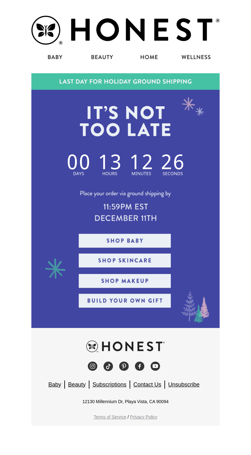 Honest Company email from Mon, Dec 11, 2023