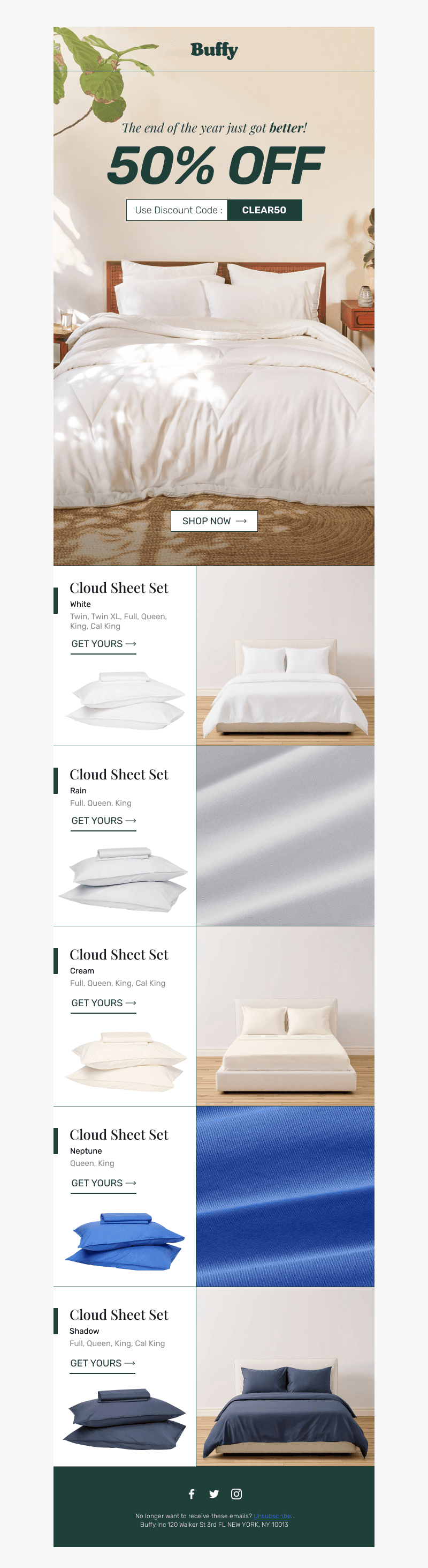 50% Off Cloud Sheets & Duvet Covers (Clearance!)