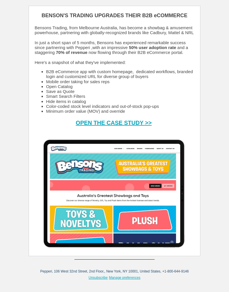 Pepperi email from Tue, Dec 12, 2023
