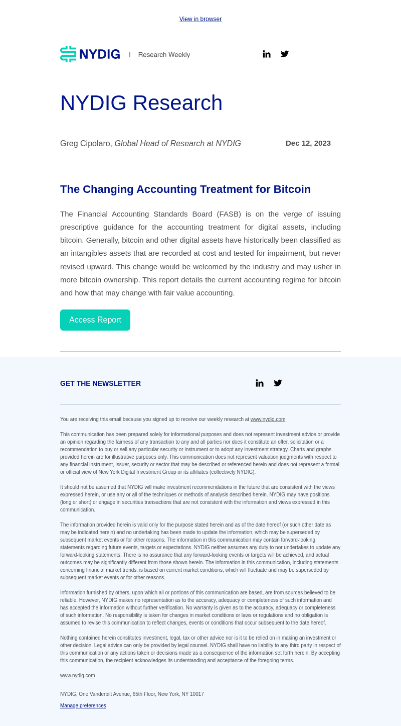 The Changing Accounting Treatment for Bitcoin