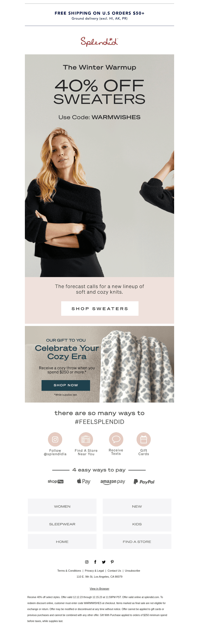 Warm Wishes! Take 40% Off Sweaters