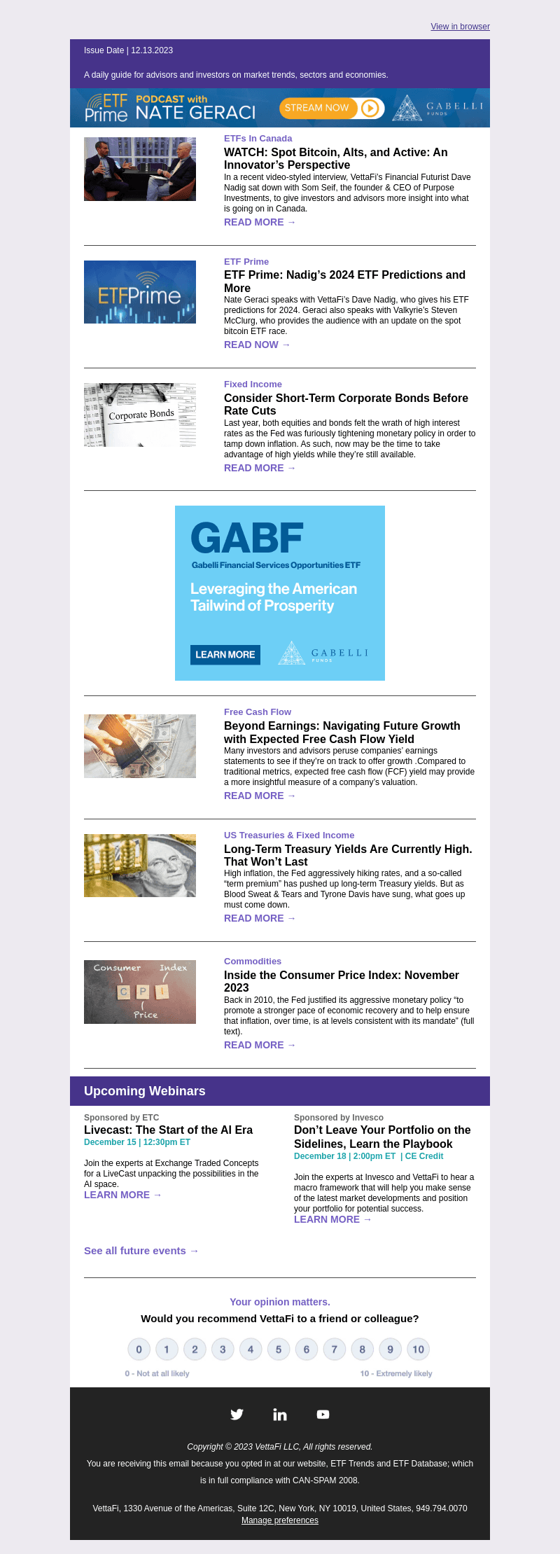 2024 ETF Predictions and More