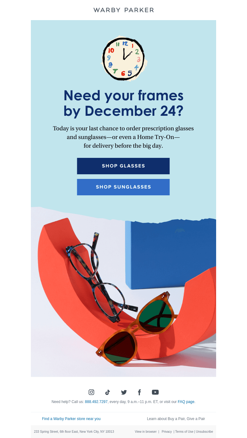 Get your glasses by 12/24