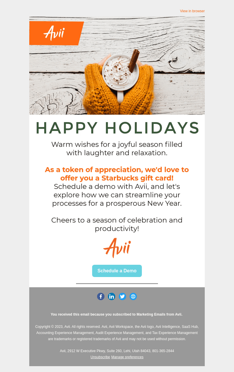 Avii email from Wed, Dec 13, 2023