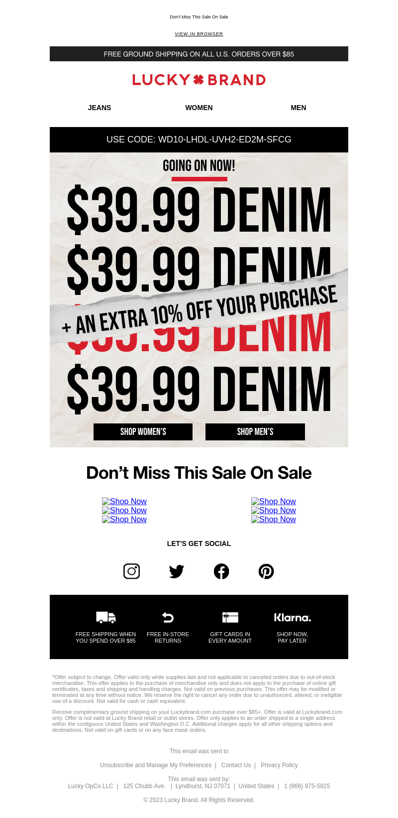 $39.99 Denim + An Extra 10% Off Inside!