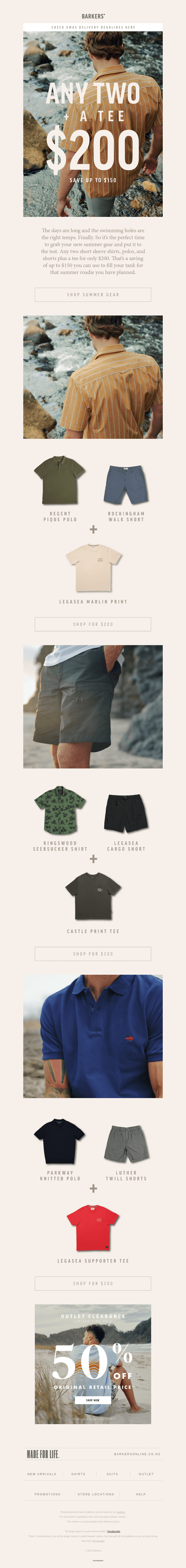 Any 2 + A Tee for $200