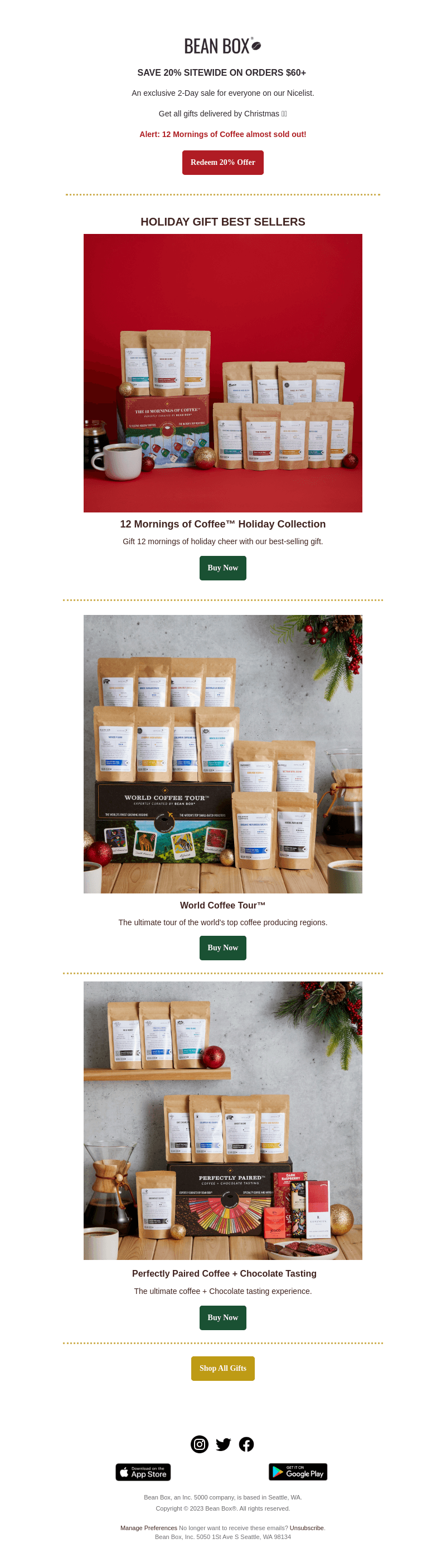 20% OFF TODAY! Sitewide Sale 🎅☕