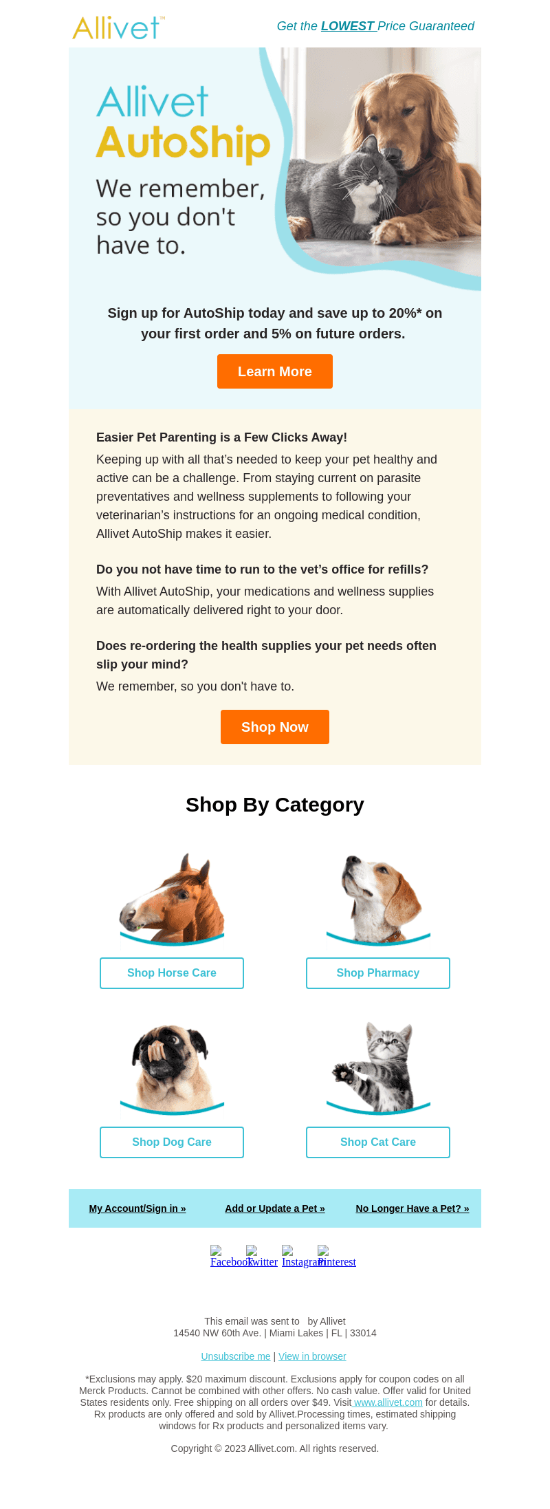 Save up to 20% on your first AutoShip