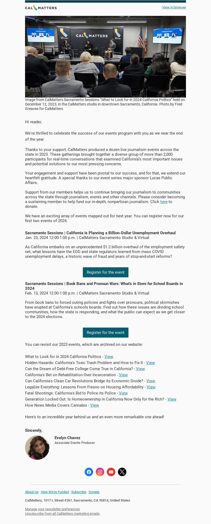 Calm email from Fri, Dec 15, 2023
