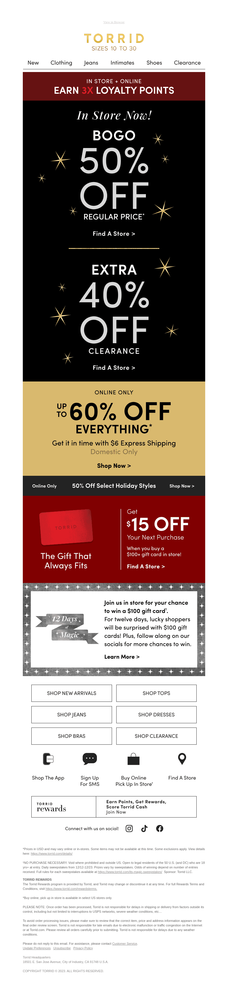 BOGO 50% off + extra 40% off clearance in store!