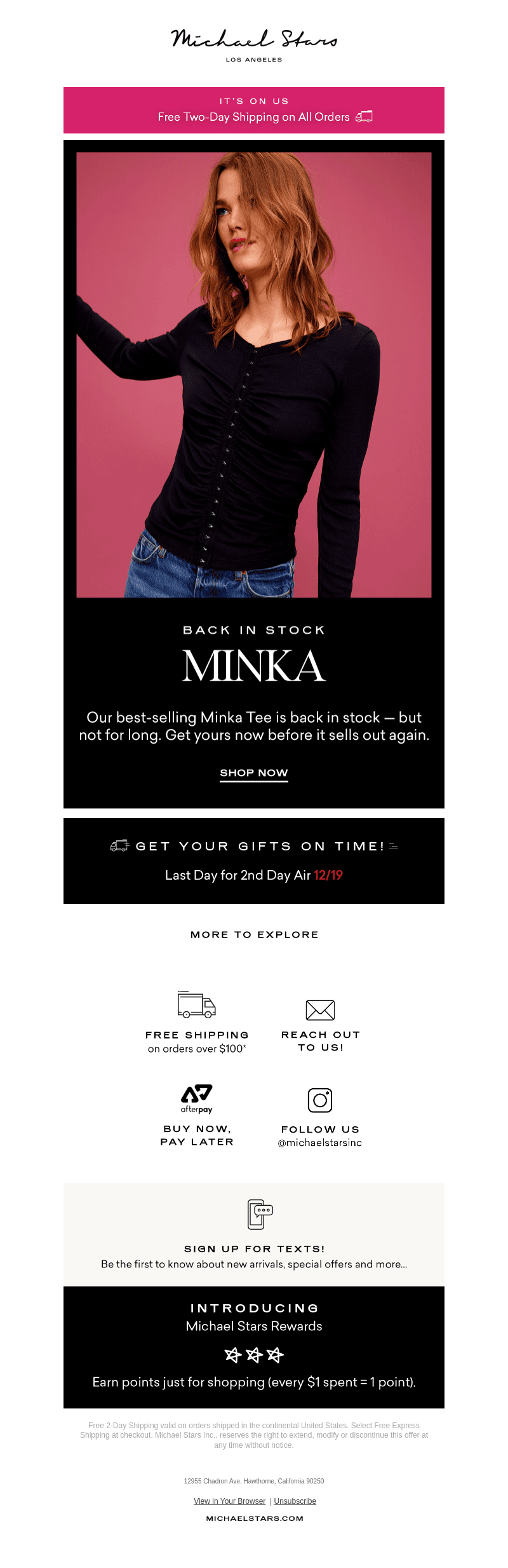 BACK IN STOCK: MINKA