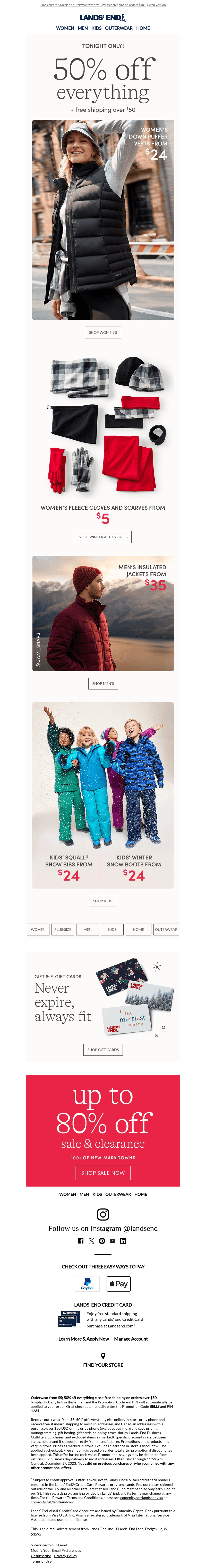 Here they are: $24 vests! Plus 50% off your order
