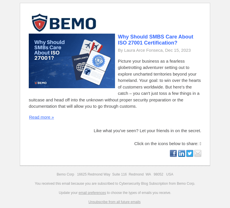 Why Should SMBS Care About ISO 27001 Certification?