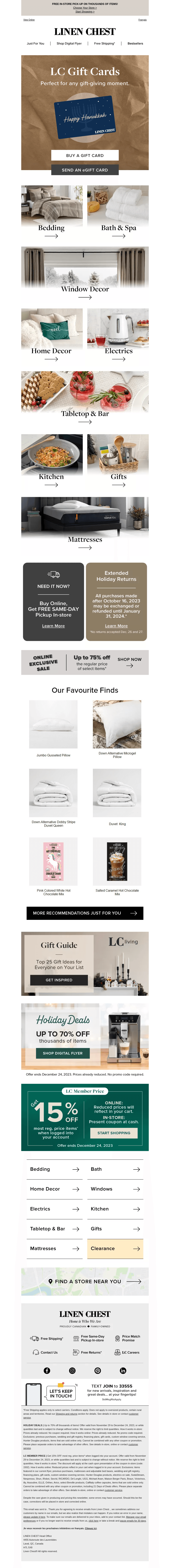 Linen Chest email from Sun, Dec 17, 2023