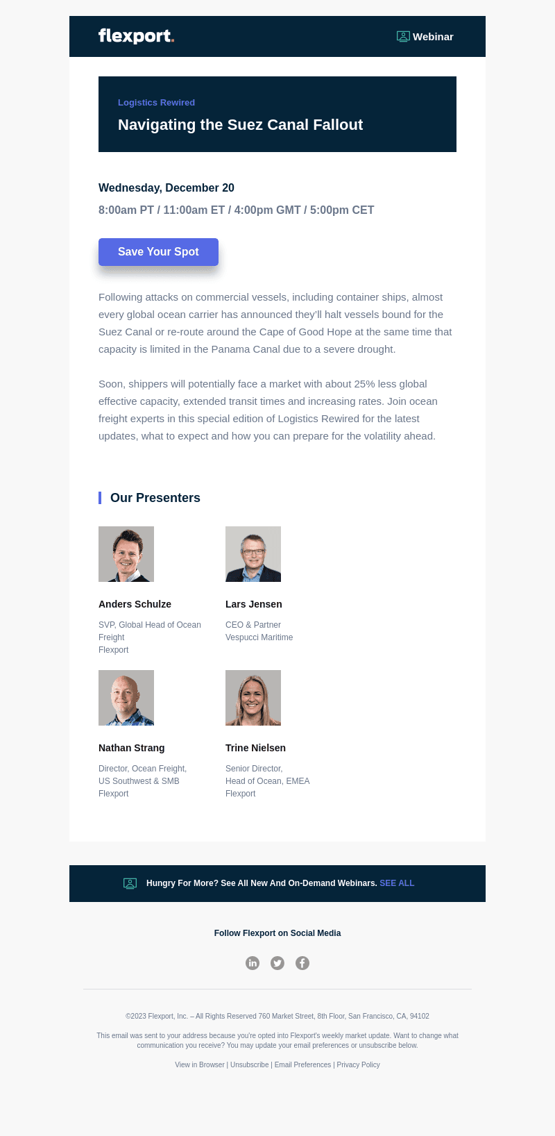 [Webinar Invite] Navigating the Suez Canal Fallout | December 20