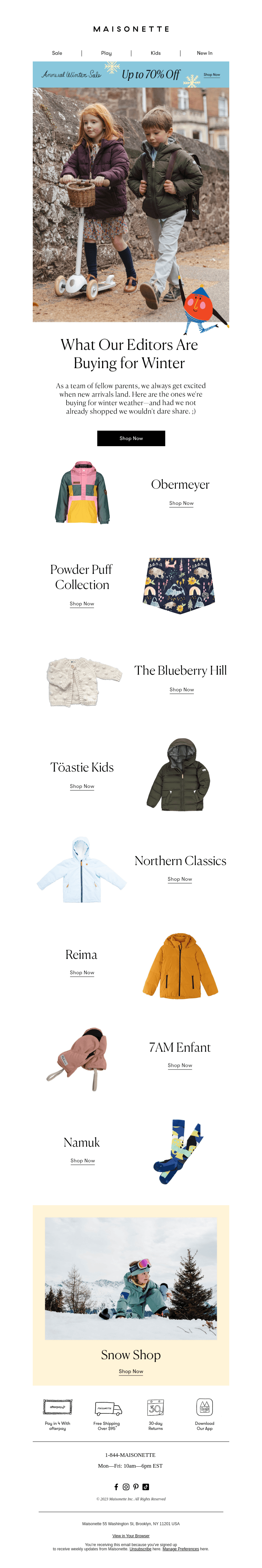 Winter Weather New Arrivals