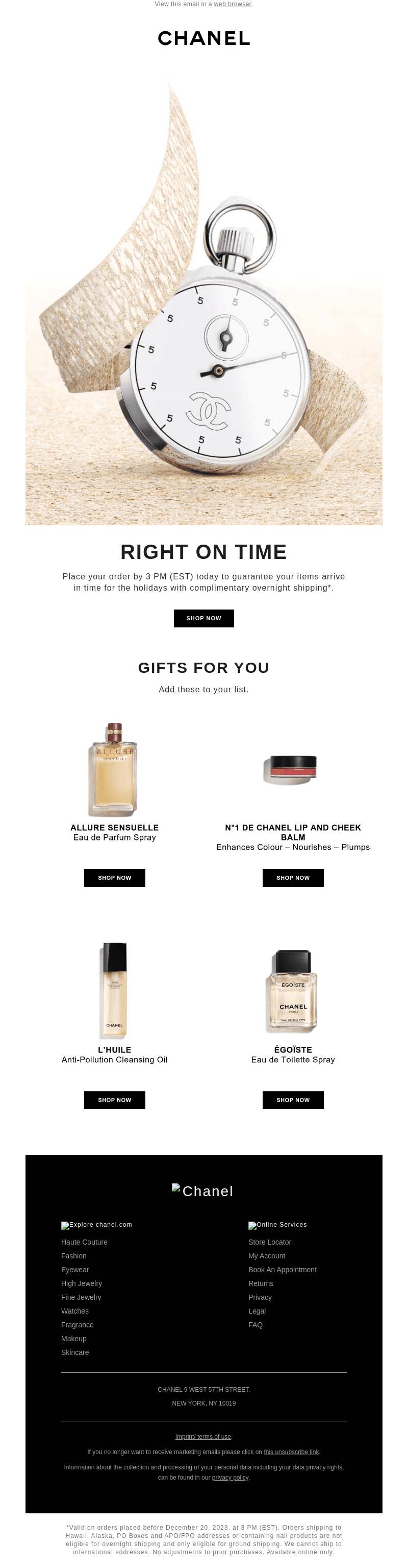 Final hours for complimentary overnight shipping