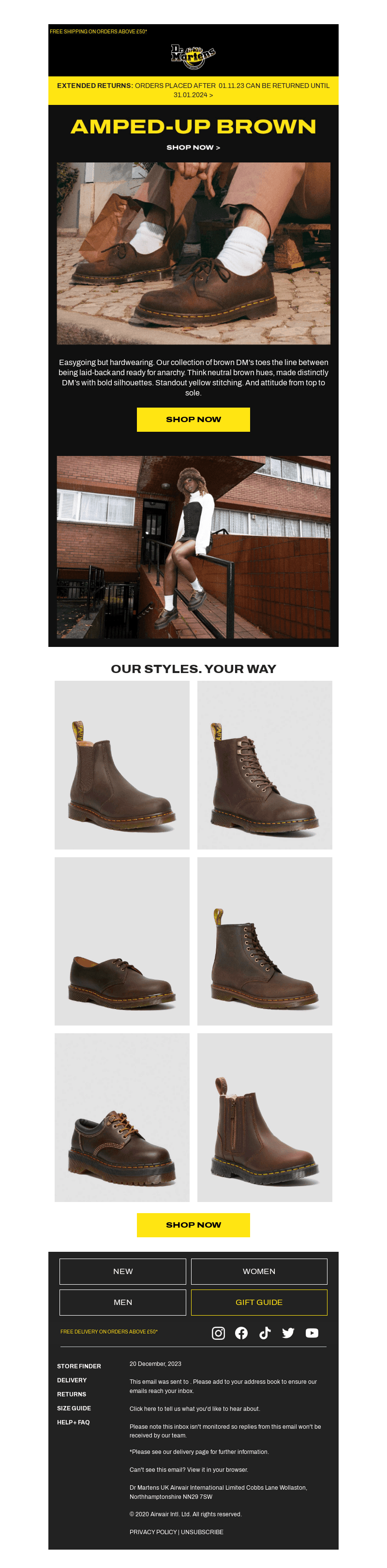 Break the mould in brown DM’s