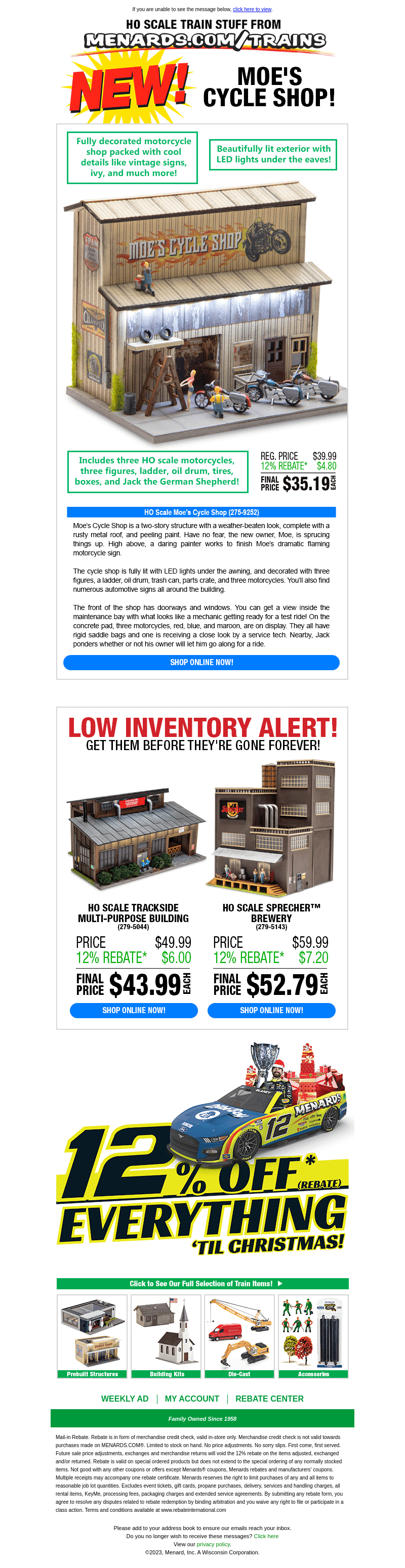 New! HO Scale Moe's Cycle Shop!