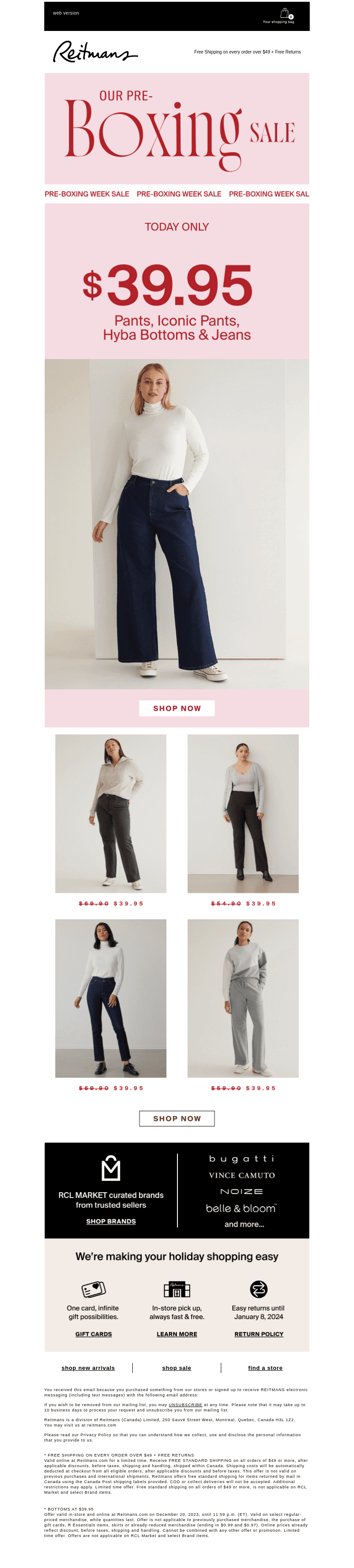 Wait, ALL our bottoms at $39.95?