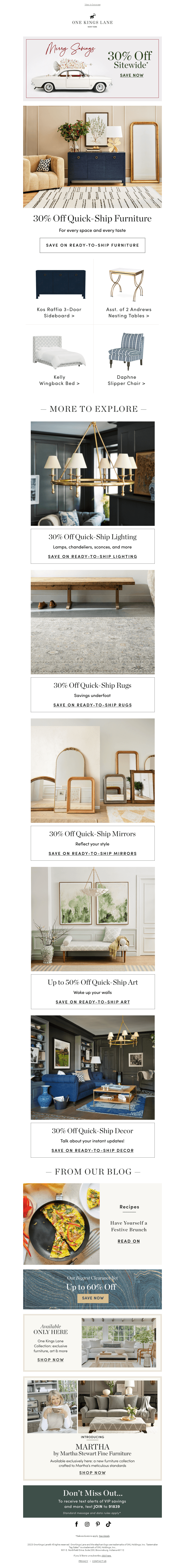 Even quick-ship items are 30% off