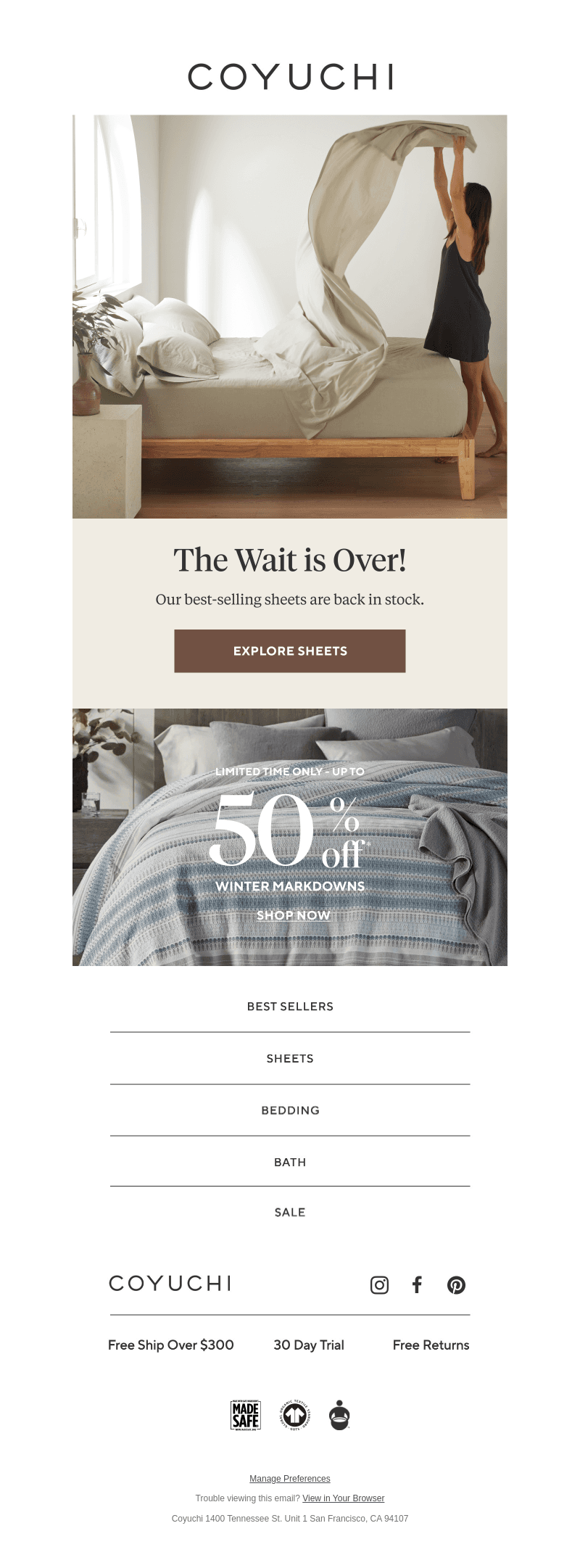 Back in Stock: Best-Selling Sheets