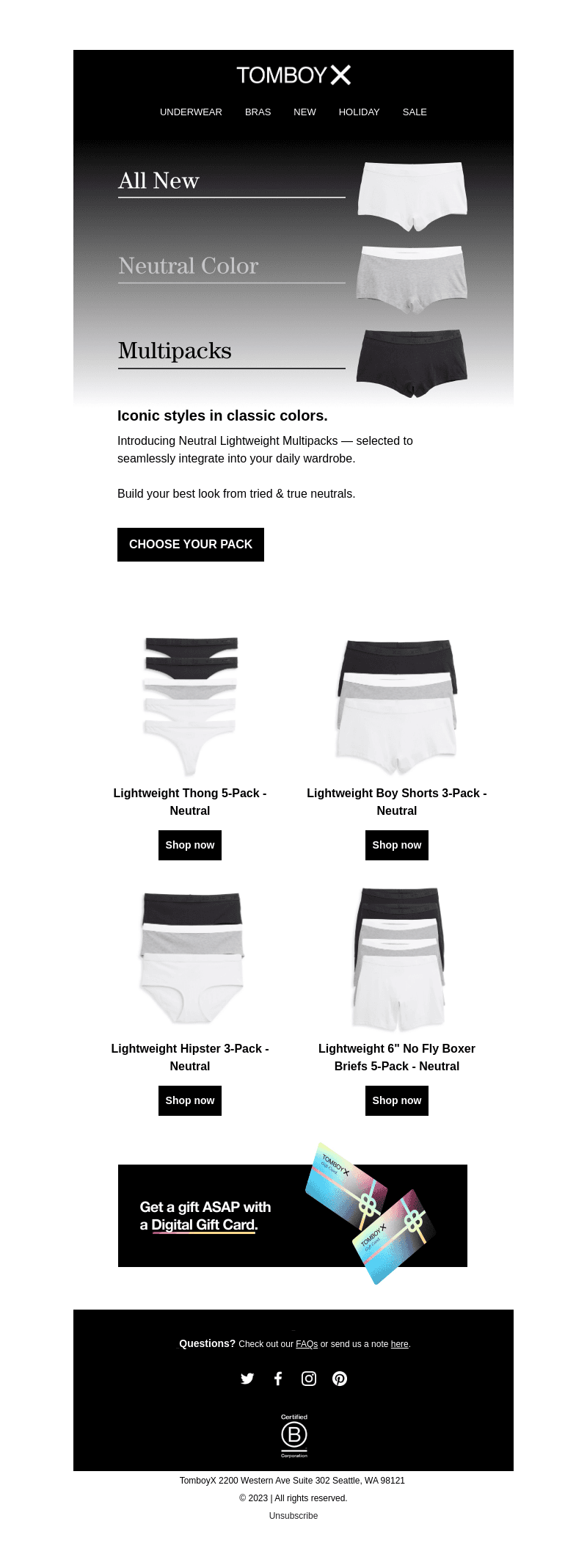 Neutral Multipacks for Casual to Classy