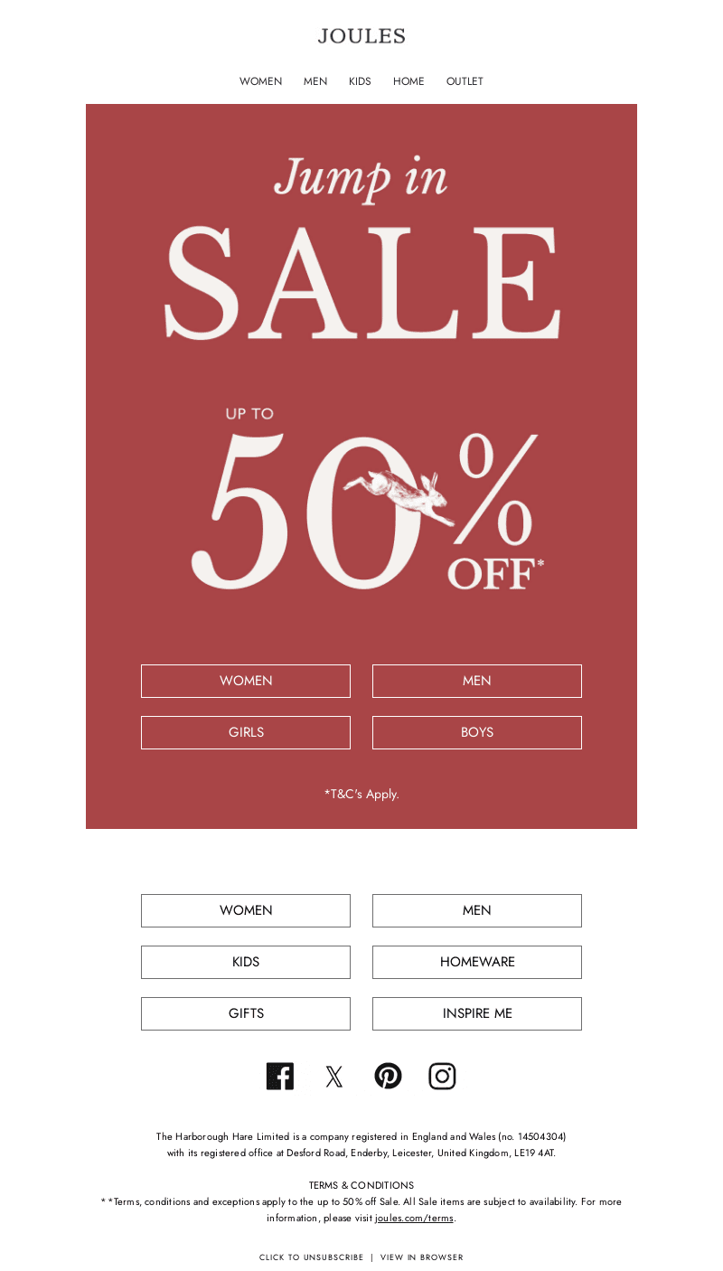 Up to 50% off starts now!