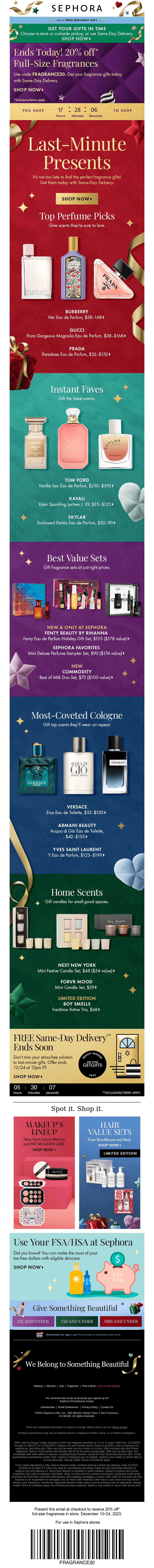 ENDS TODAY: 20% off* full-size fragrances