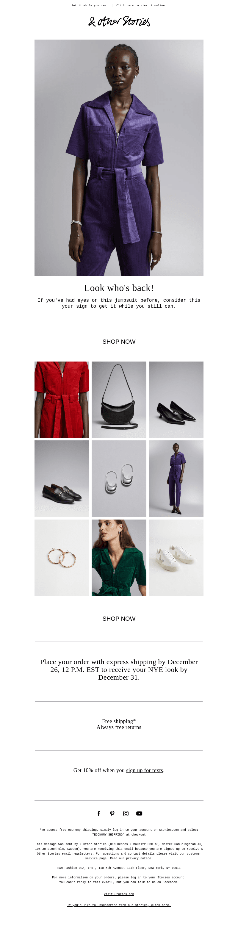 Back in stock: The jumpsuit