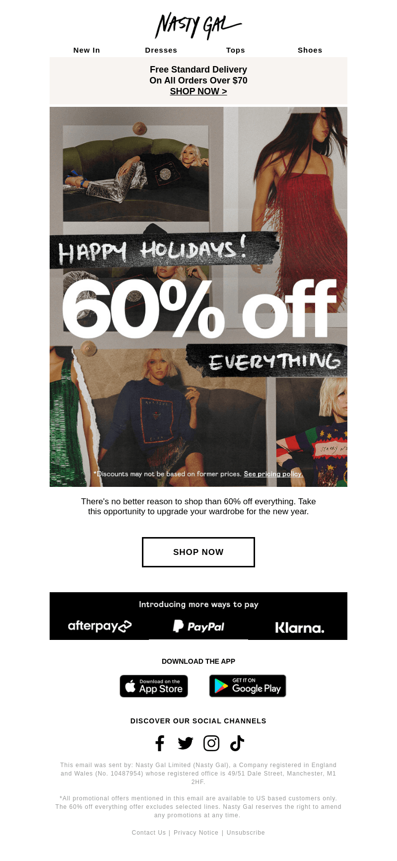 Now on | 60% off everything​