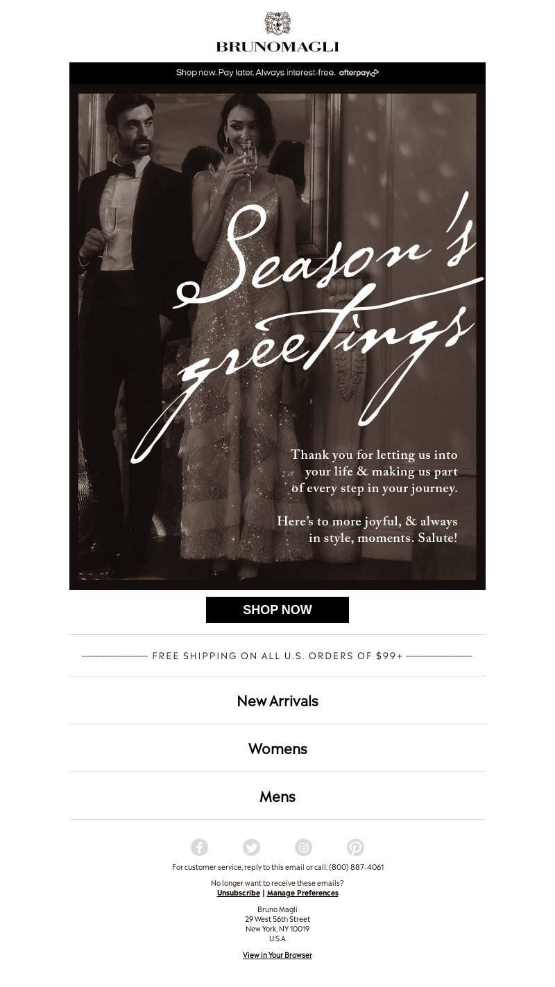 Happy Holidays  From Bruno Magli