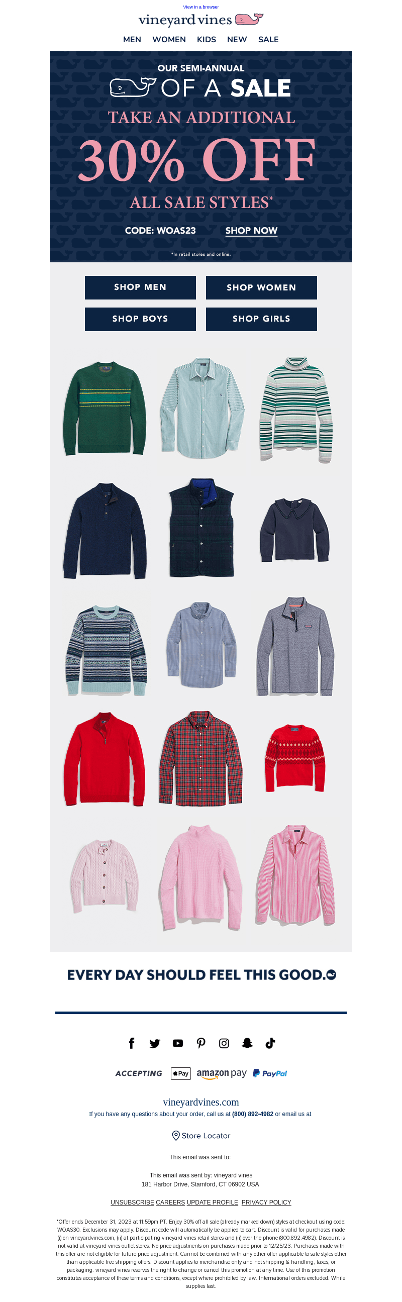 Extra 30% Off EVERY SINGLE SALE STYLE