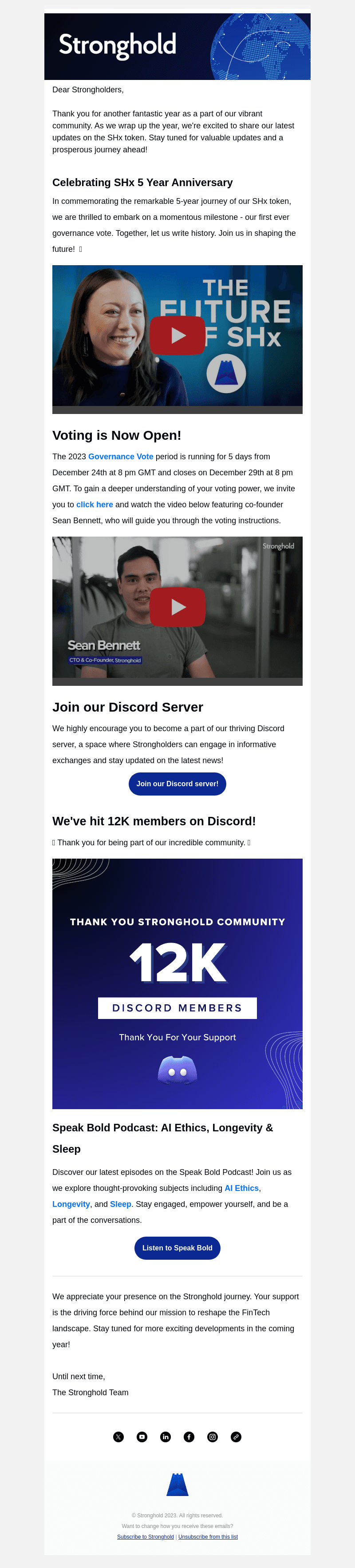 Stronghold email from Tue, Dec 26, 2023