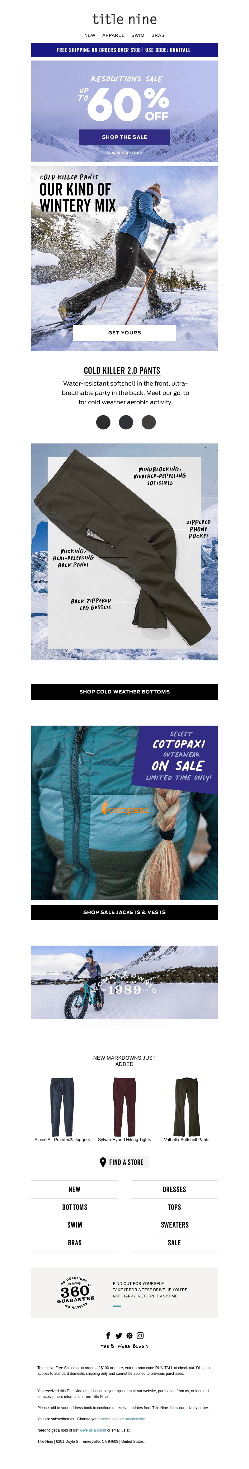 Up to 60% off + Cold-killing pants