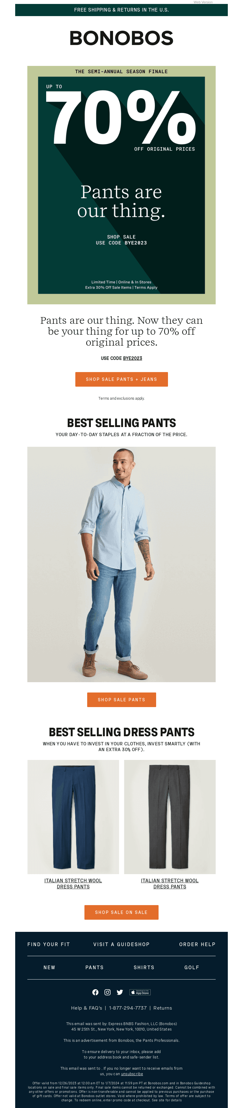 Extra 30% Off Pants Already on Sale