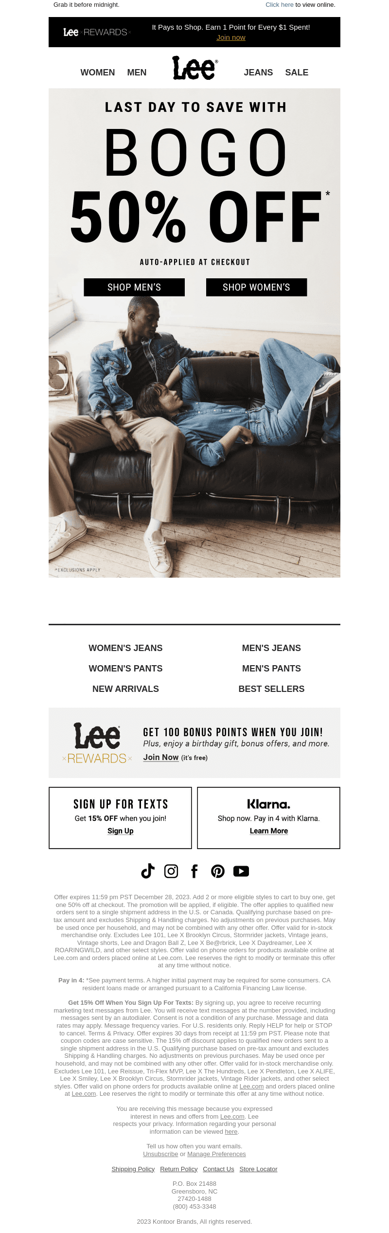 Last chance for BOGO 50% Off