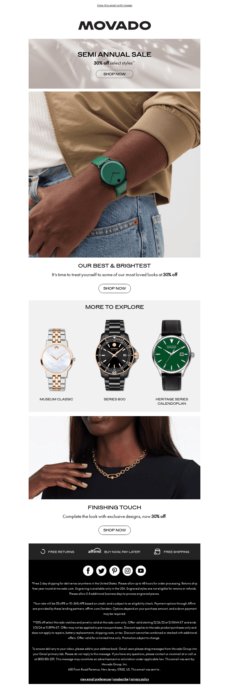 Take 30% off select Modern 47 & more