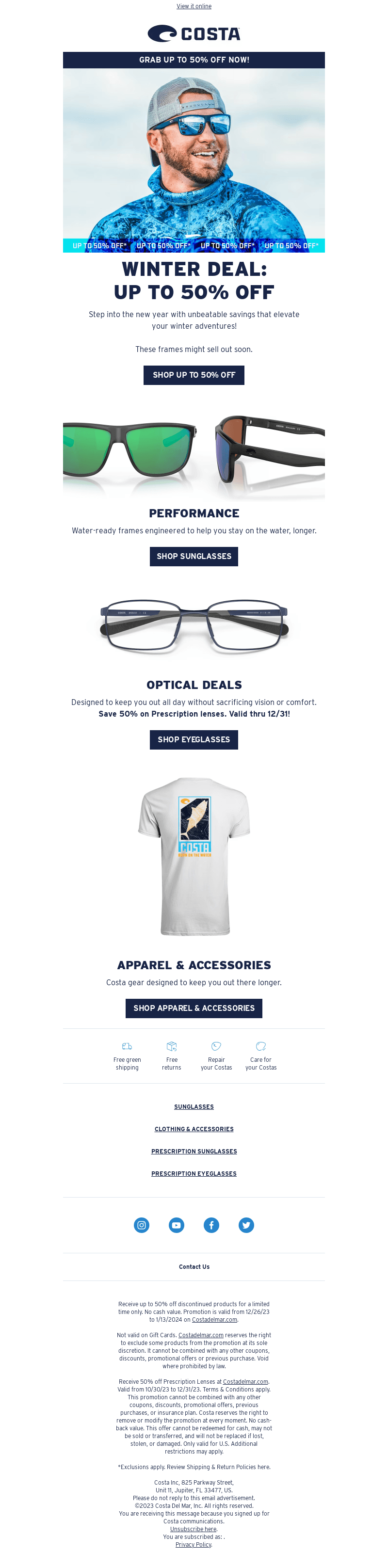 Save up to 50% OFF select gear