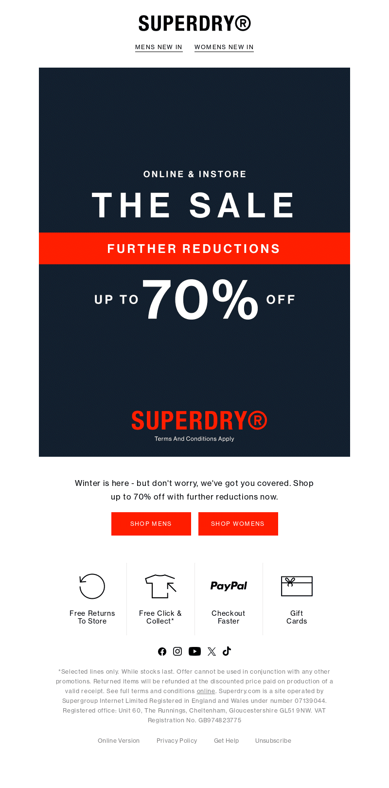 Further Reductions: Up to 70% Off